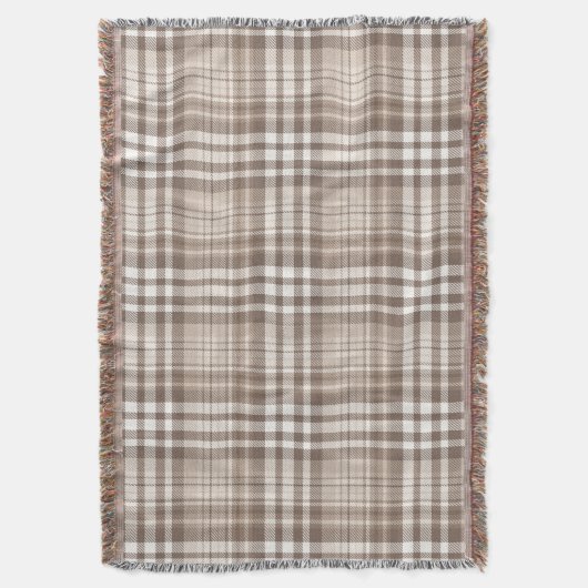 Neutrale aardetone plaid tartan ontwerp deken (Voorkant Verticaal)