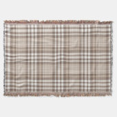 Neutrale aardetone plaid tartan ontwerp deken (Voorkant)