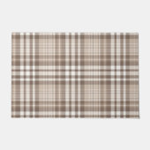 Neutrale aardetone plaid tartan ontwerp deurmat (Voorkant)