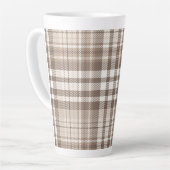 Neutrale aardetone plaid tartan ontwerp latte mok (Linkerhoek)