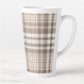 Neutrale aardetone plaid tartan ontwerp latte mok (Rechts)
