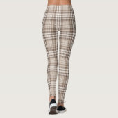 Neutrale aardetone plaid tartan ontwerp leggings (Achterkant)