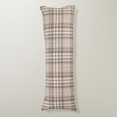 Neutrale aardetone plaid tartan ontwerp lichaamskussen (Voorkant Verticaal)