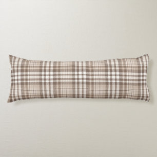 Neutrale aardetone plaid tartan ontwerp lichaamskussen