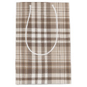 Neutrale aardetone plaid tartan ontwerp medium cadeauzakje (Voorkant)