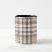 Neutrale aardetone plaid tartan ontwerp mok (Midden)