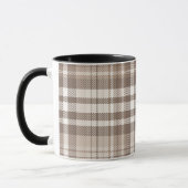 Neutrale aardetone plaid tartan ontwerp mok (Links)
