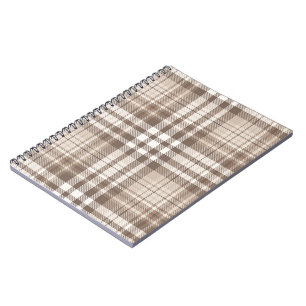 Neutrale aardetone plaid tartan ontwerp notitieboek