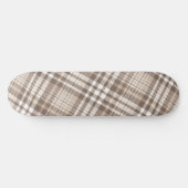 Neutrale aardetone plaid tartan ontwerp persoonlijk skateboard (Horizontaal)