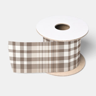 Neutrale aardetone plaid tartan ontwerp  satijnen lint