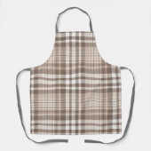 Neutrale aardetone plaid tartan ontwerp  schort (Voorkant)