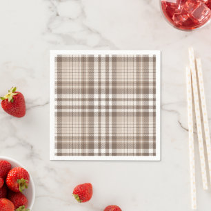 Neutrale aardetone plaid tartan ontwerp  servet