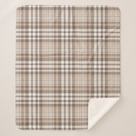 Neutrale aardetone plaid tartan ontwerp  sherpa deken