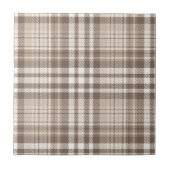Neutrale aardetone plaid tartan ontwerp tegeltje (Voorkant)
