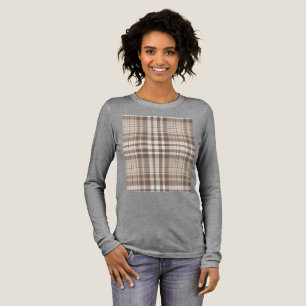 Neutrale aardetone plaid tartan ontwerp Tri-Blend shirt