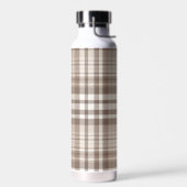 Neutrale aardetone plaid tartan ontwerp  waterfles (Links)