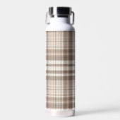 Neutrale aardetone plaid tartan ontwerp  waterfles (Voorkant)
