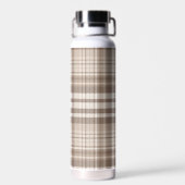 Neutrale aardetone plaid tartan ontwerp  waterfles (Achterkant)