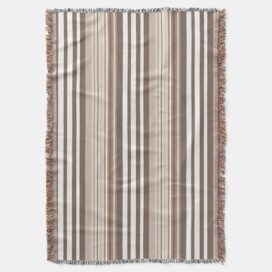 Neutrale aardetoneel strepenpatroonontwerp deken (Voorkant Verticaal)
