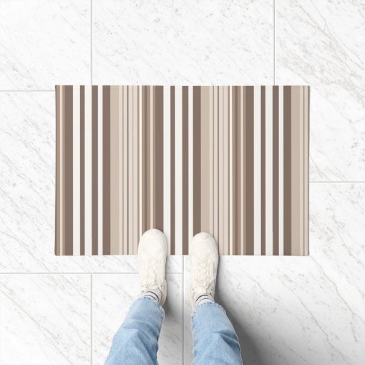 Neutrale aardetoneel strepenpatroonontwerp  deurmat (Binnen)