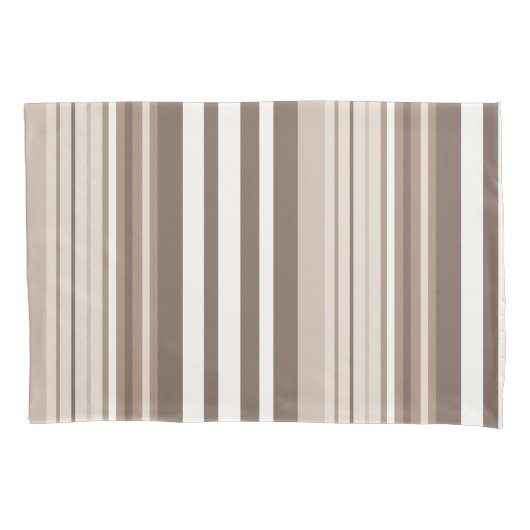 Neutrale aardetoneel strepenpatroonontwerp kussensloop (Voorkant)