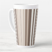 Neutrale aardetoneel strepenpatroonontwerp  latte mok (Linkerhoek)