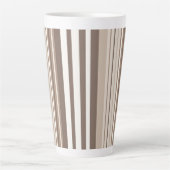Neutrale aardetoneel strepenpatroonontwerp  latte mok (Voorkant)