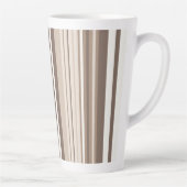 Neutrale aardetoneel strepenpatroonontwerp  latte mok (Rechts)