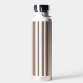 Neutrale aardetoneel strepenpatroonontwerp  waterfles (Links)
