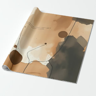 neutrale aardse Abstracte lagen Cadeaupapier