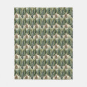 Neutrale aardse kleuren Kerstboom bos winter Fleece Deken (Voorkant)