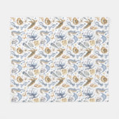 Neutrale aardse kleuren pastel zee maritiem fleece deken (Voorkant (Horizontaal))