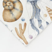 Neutrale aardse kleuren pastel zee maritiem fleece deken (Hoek)