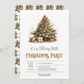 Neutrale aardse tinten groene kerstboom roestig kaart (Voorkant / Achterkant)