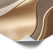 Neutrale Abstracte elegantie - gelaagde 3D-stroom  Perfect Poster (Hoek)