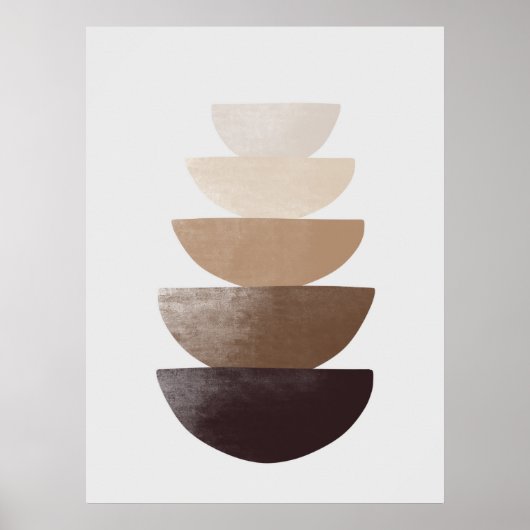 Neutrale Abstracte gestapelde schalen Minimalistis Poster (Voorkant)