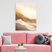 Neutrale Abstracte Gouden Landschapskunst Canvas Afdruk (Insitu (Woonkamer))