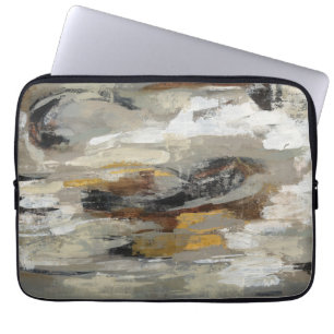 Neutrale Abstracte grijze afdrukken   Silvia Vassi Laptop Sleeve