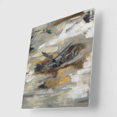 Neutrale Abstracte grijze afdrukken | Silvia Vassi Vierkante Klok (Hoek)