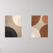 Neutrale Abstracte Japanse geometrische wandkunst Muurkunst Sets (Voorkant)