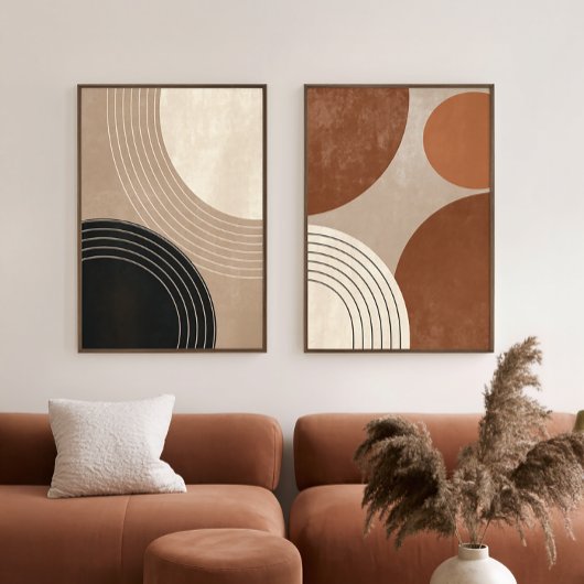 Neutrale Abstracte Japanse geometrische wandkunst Muurkunst Sets