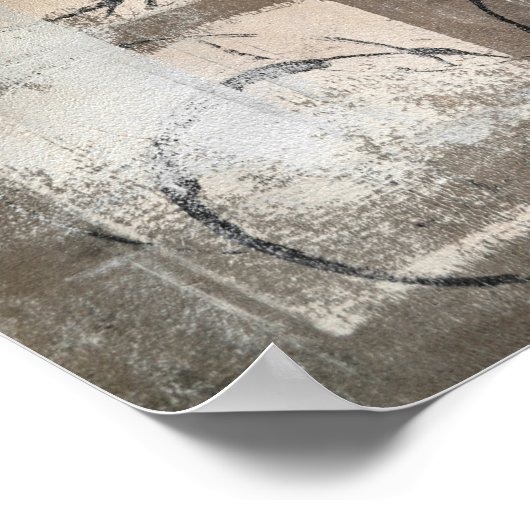 Neutrale Abstracte kunst op de grond Poster (Hoek)