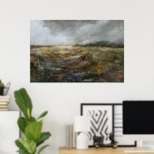 Neutrale Abstracte landschapsimpressionistische ku Poster (Thuiskantoor)