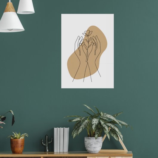 Neutrale Abstracte Lijnvorm Poster (Woonkamer 1)