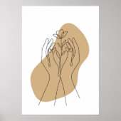 Neutrale Abstracte Lijnvorm Poster (Voorkant)