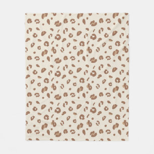Neutrale Abstracte Luipaardprint Patroon Modern Fleece Deken