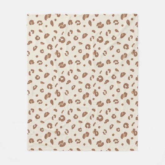 Neutrale Abstracte Luipaardprint Patroon | Modern  Fleece Deken (Voorkant)