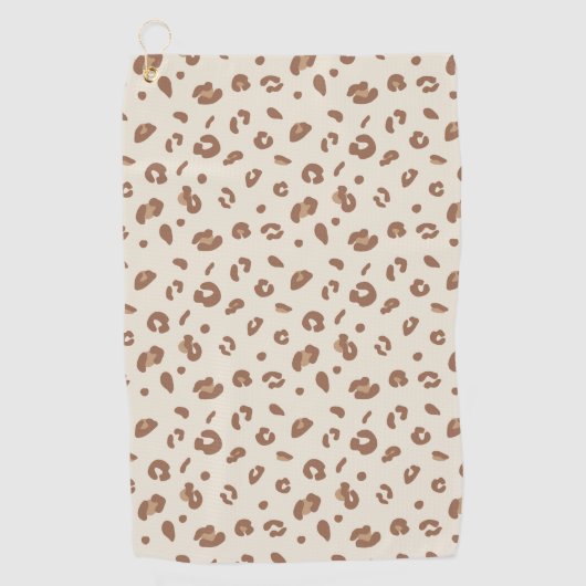 Neutrale Abstracte Luipaardprint Patroon | Modern Golfhanddoek (Voorkant)