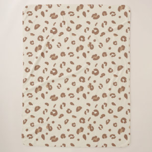 Neutrale Abstracte Luipaardprint Patroon   Modern  Sherpa Deken