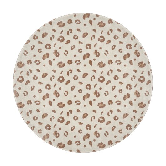 Neutrale Abstracte Luipaardprint Patroon | Modern Snijplank (Voorkant)